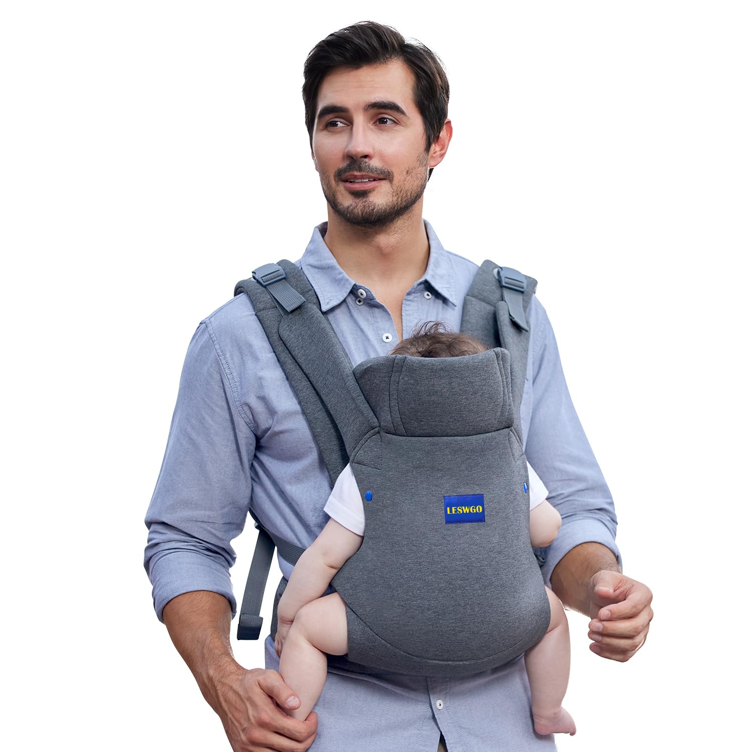 YEMKEZO soft breathable fabric carrier keeps baby cozy and parent comfortable