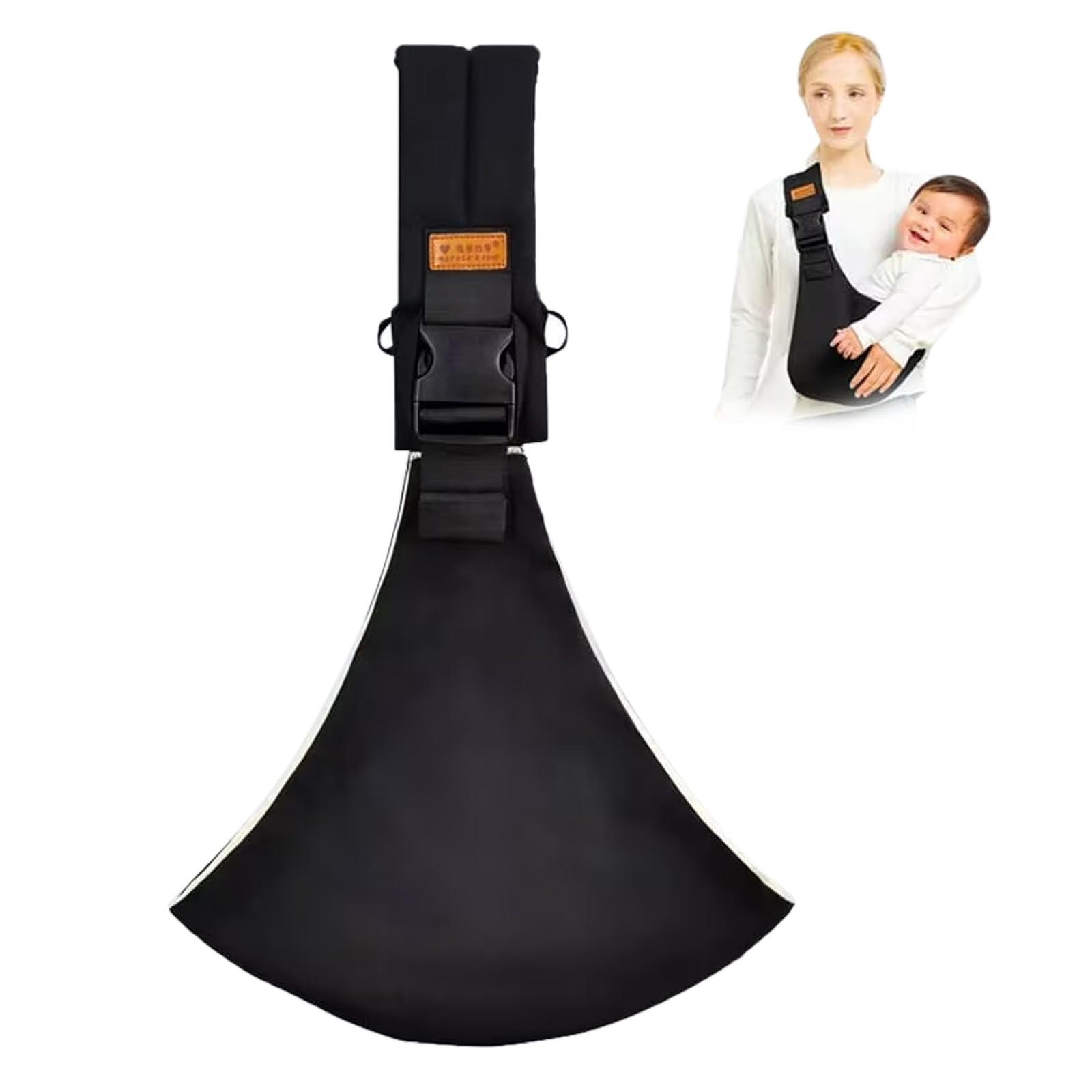 yemyig baby sling carrier front view for easy, on-the-go support