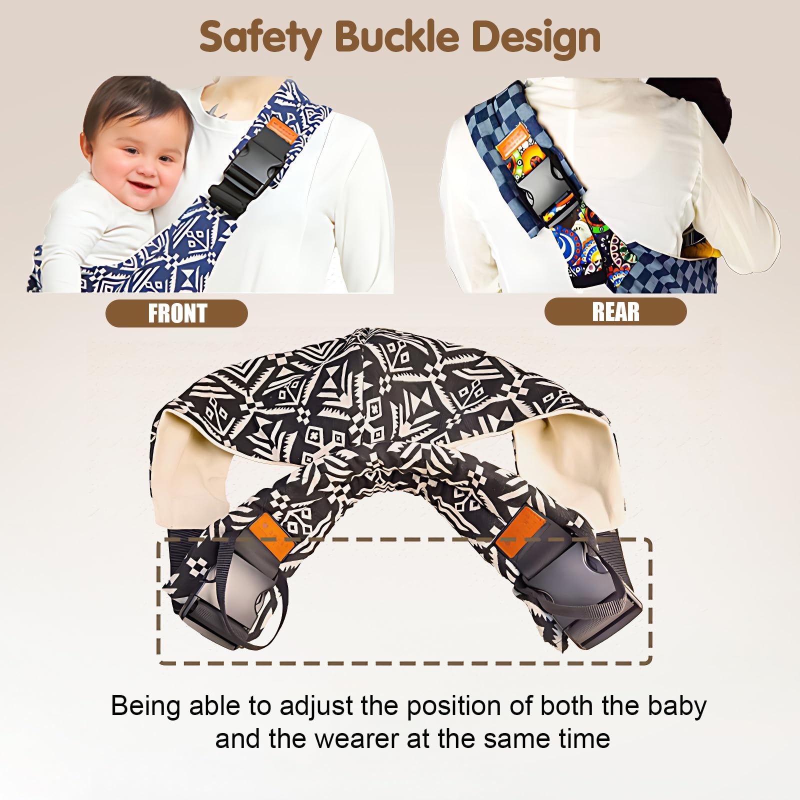 Yemyig baby sling cotton fabric keeps baby and caregiver cool.