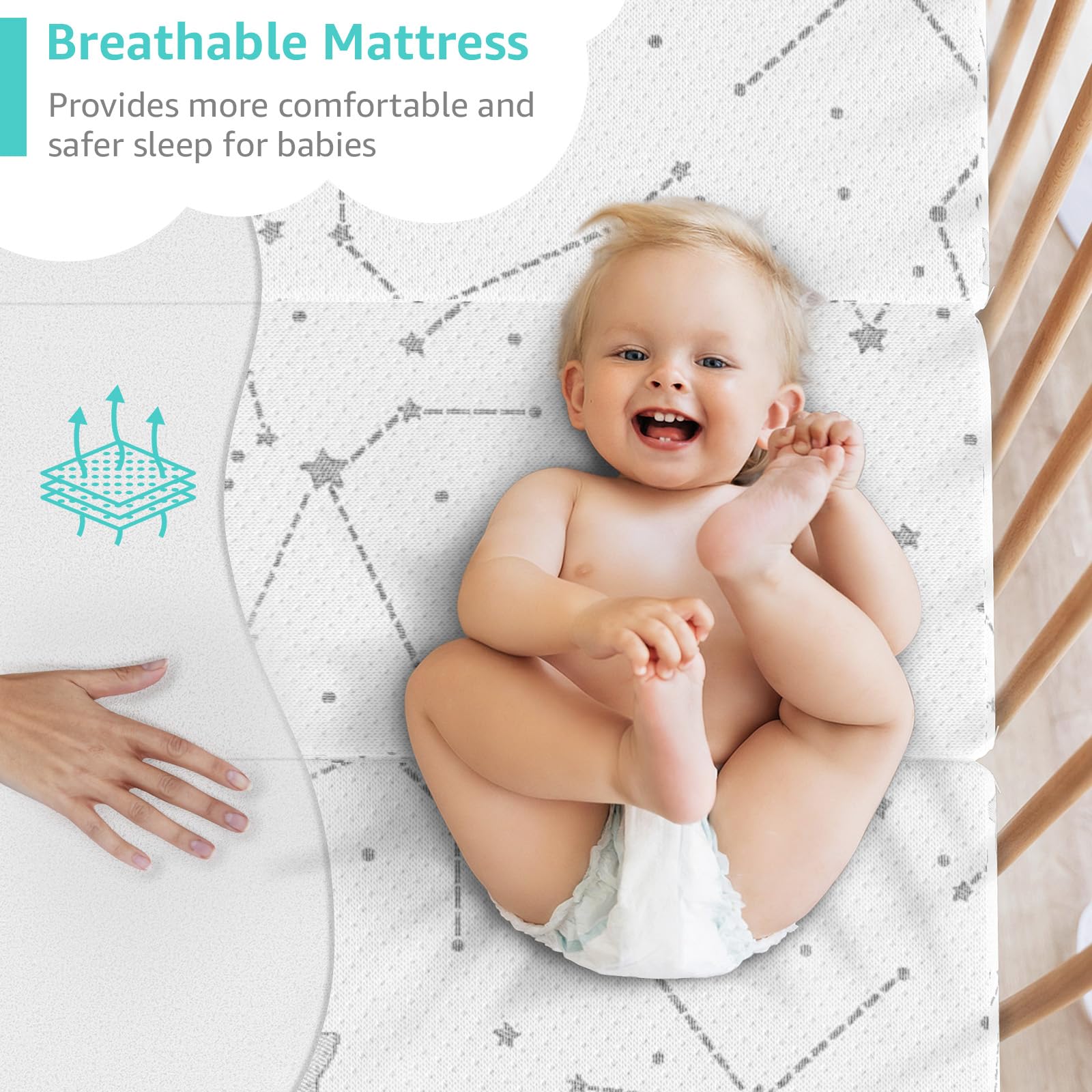 YENING breathable mattress supports relaxed, breathable sleep on the go.