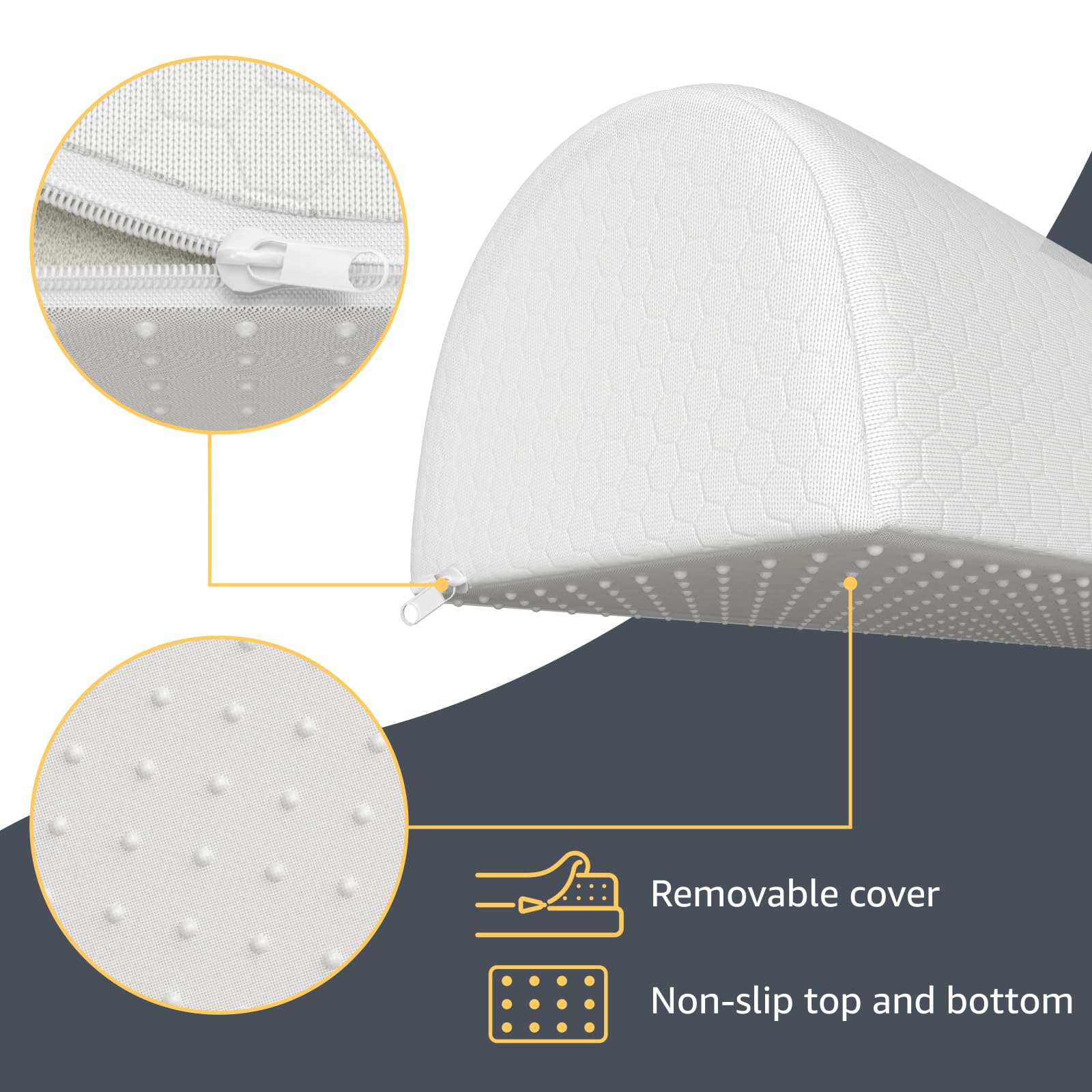 YENING bed rail guard showing a non-slip base for stability