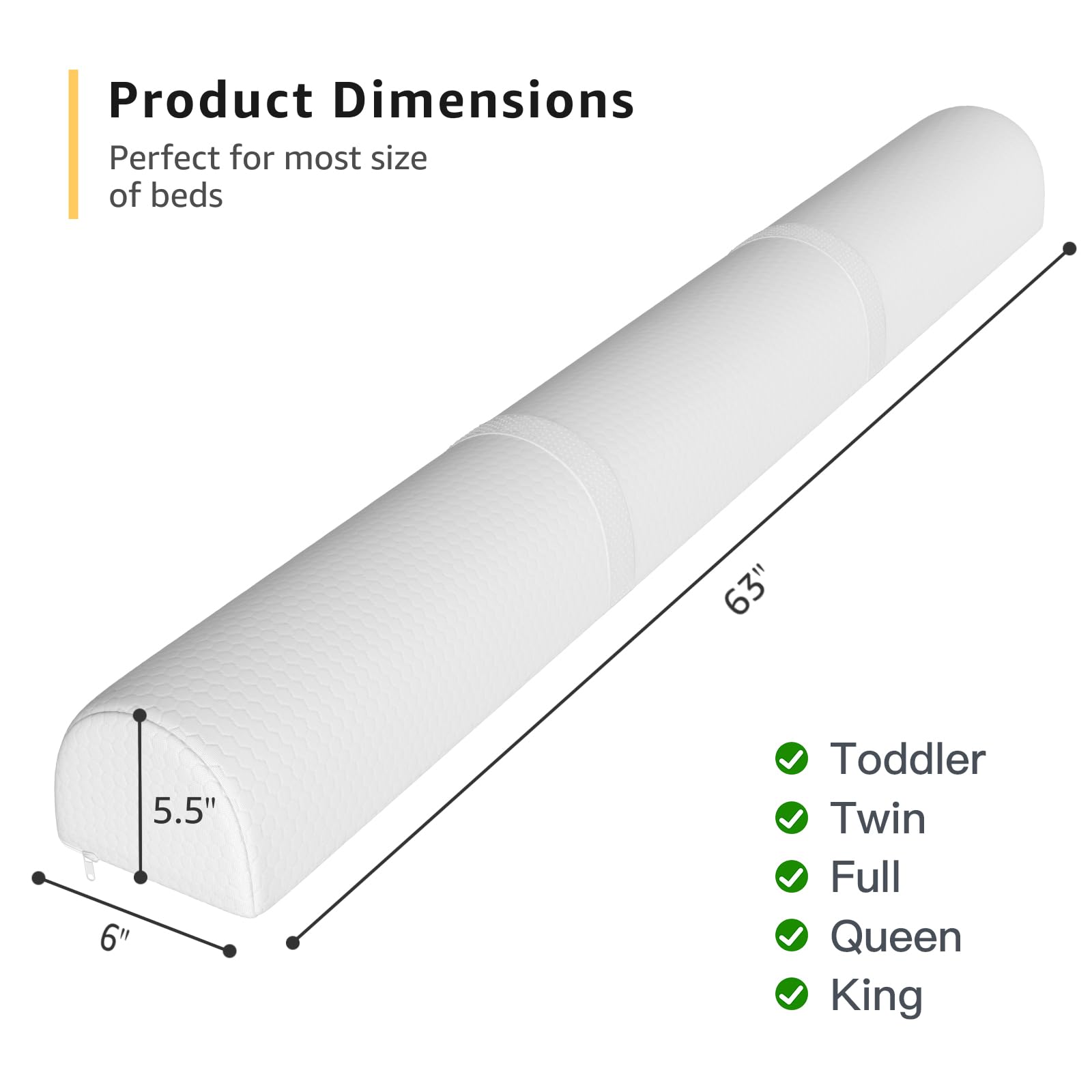 YENING bumper fits twin, full, queen, and king beds for versatility
