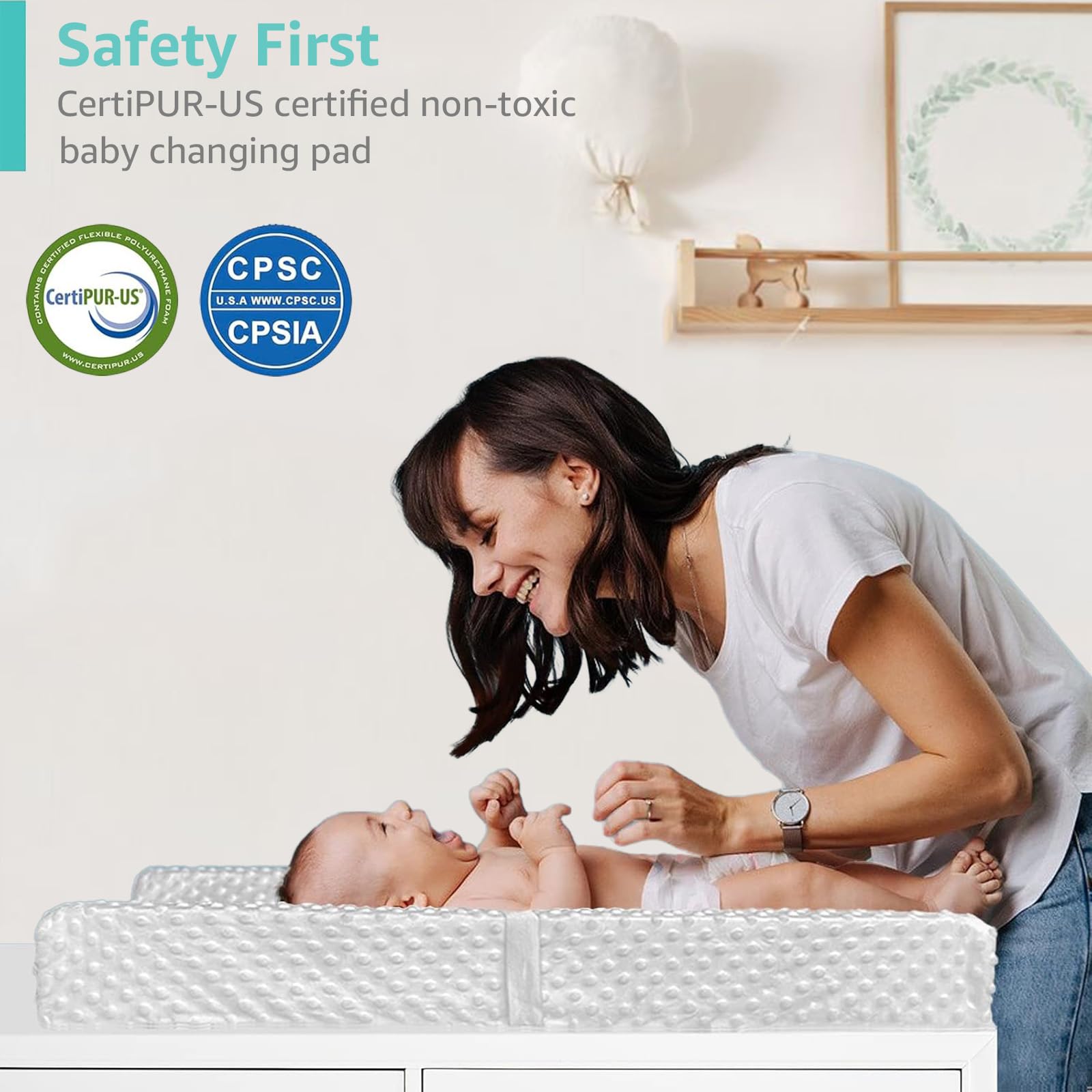 YENING mini changing pad compact on-dresser design for tight spaces