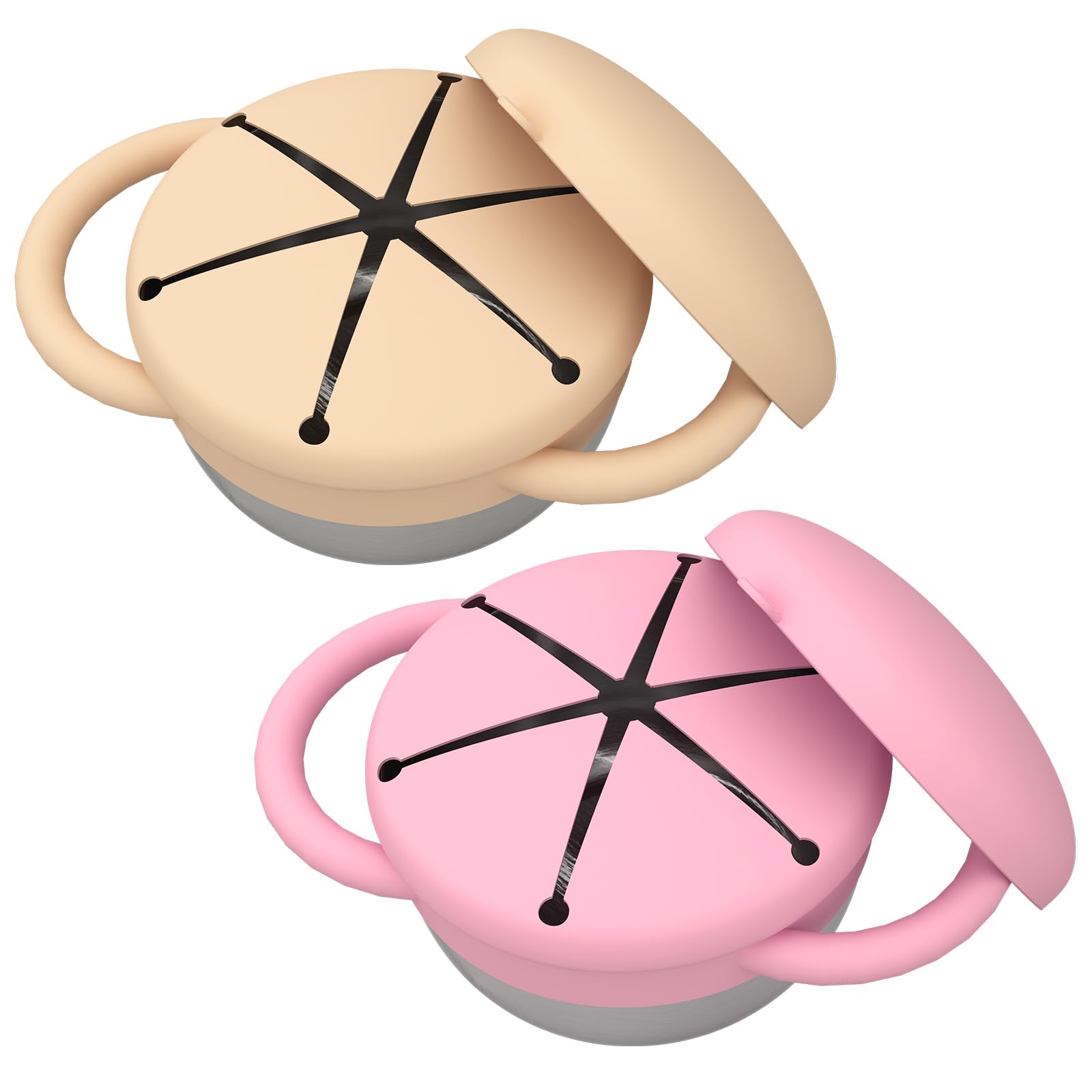 Yeomant stainless-steel snack containers two-pack for durable toddler snacks on the go.