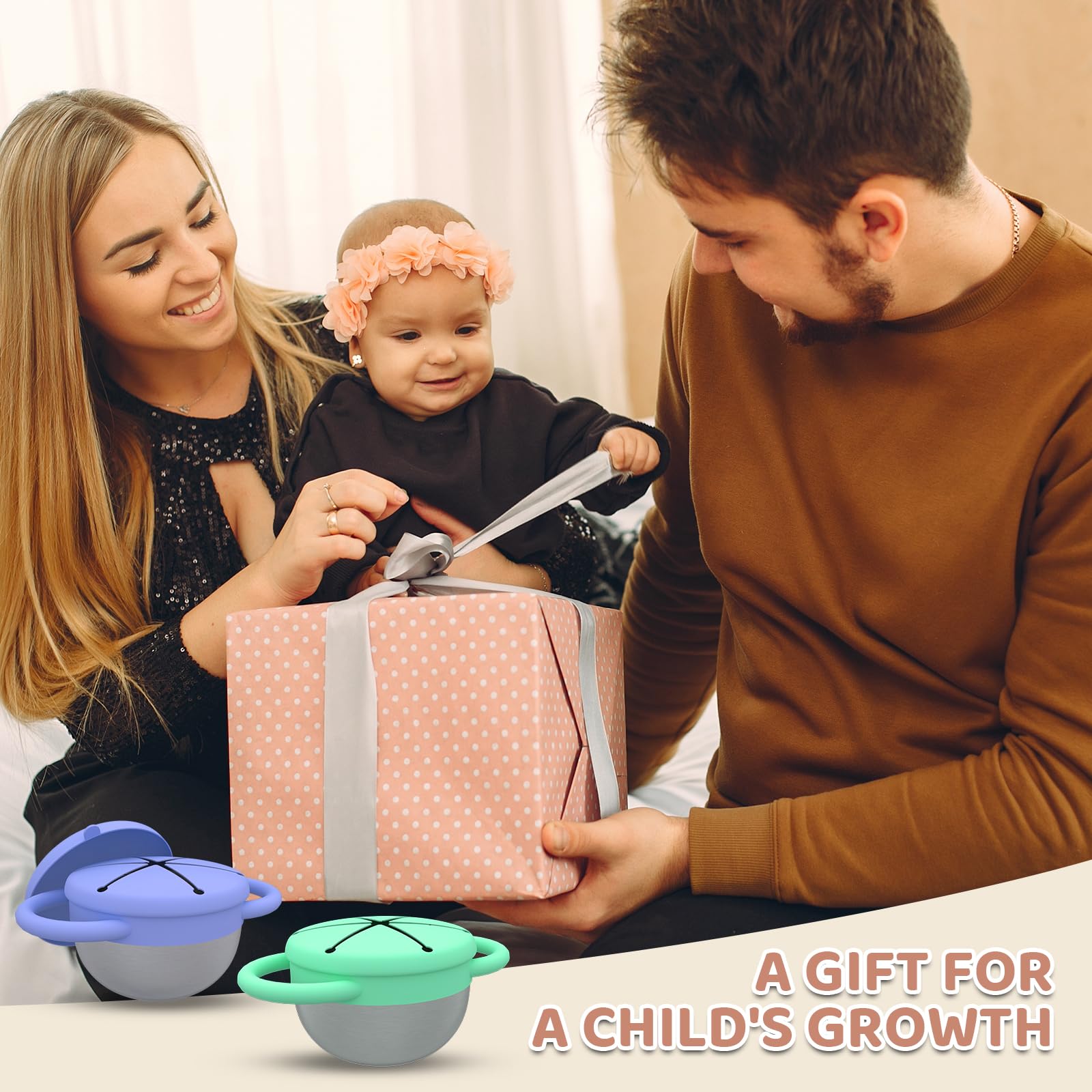 Yeomant toddler snack cups are a practical gift for birthdays and showers.