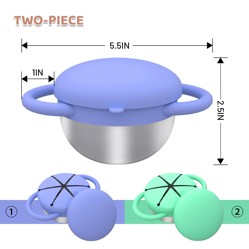 Yeomant snack containers with double handles allow easy grip for small hands.