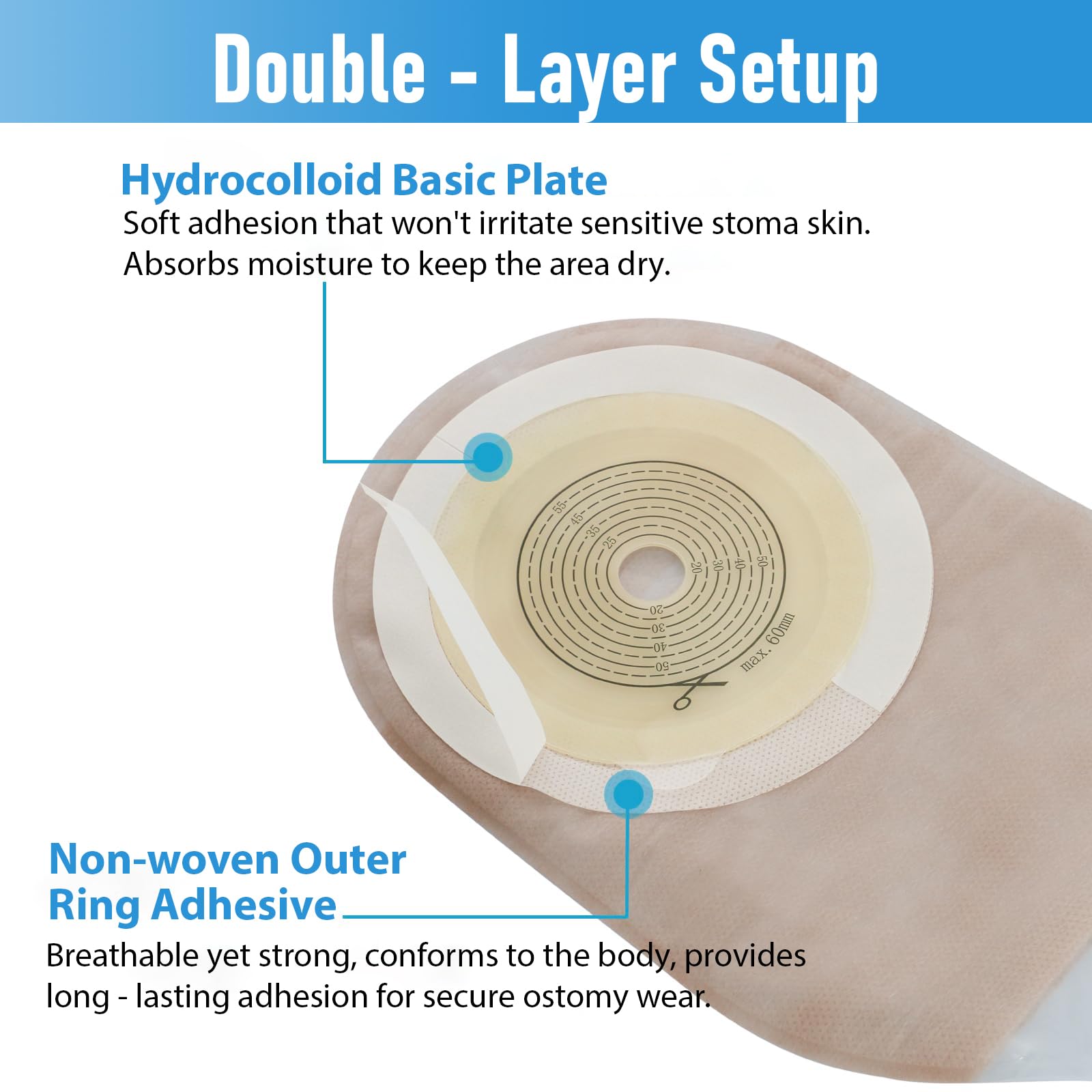 YERBAFI colostomy bag open-bottom feature for discreet emptying