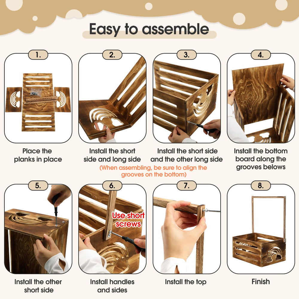 Yerliker easy-assembly baby crate with pre-drilled holes and screws