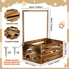 Yerliker paulownia wood storage basket offering lightweight durability for nursery use