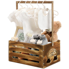 Yerliker wooden baby shower crate closet with durable paulownia wood for nursery organization
