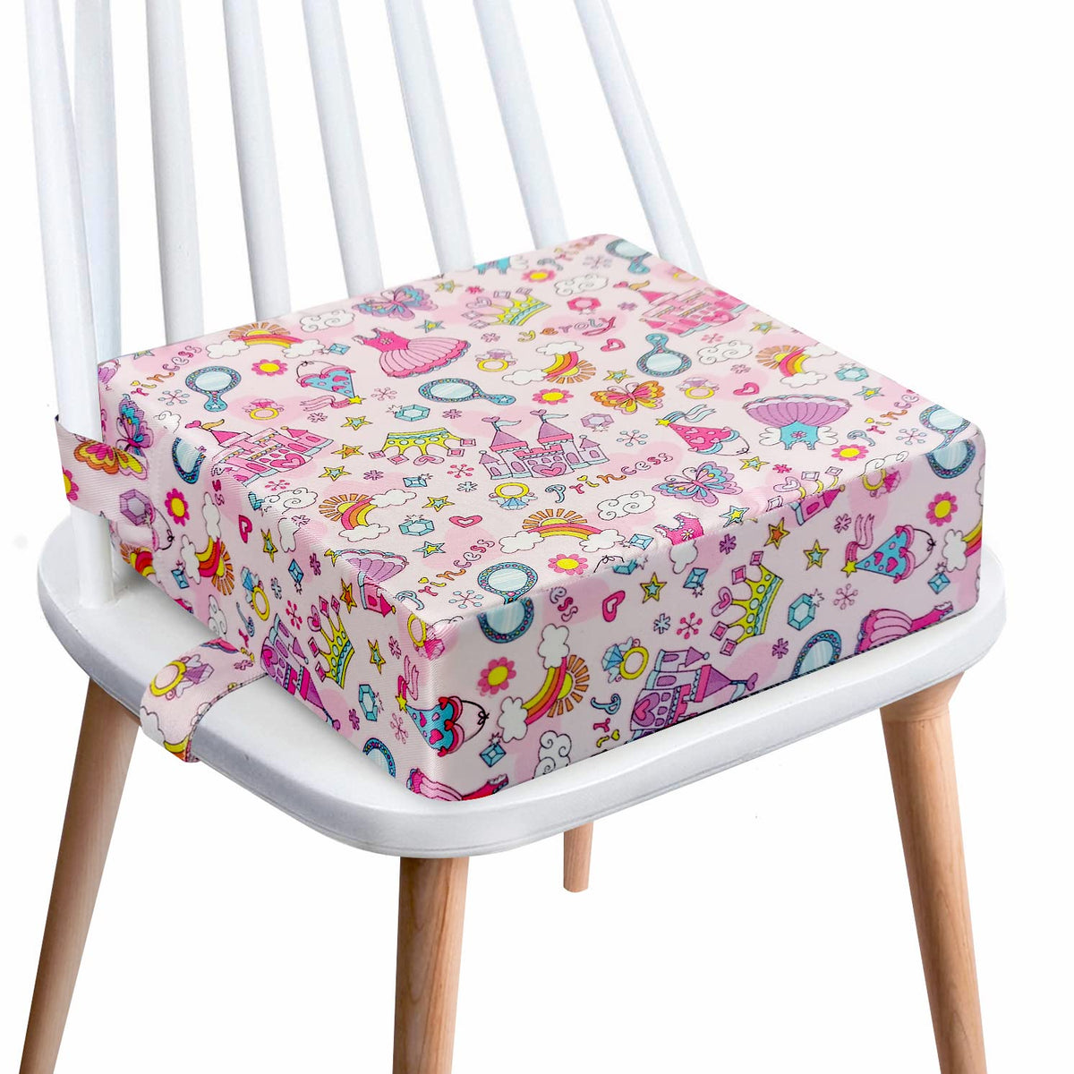 Yeroly Toddler Booster Seat at dining table, compact 4in height for stable meals
