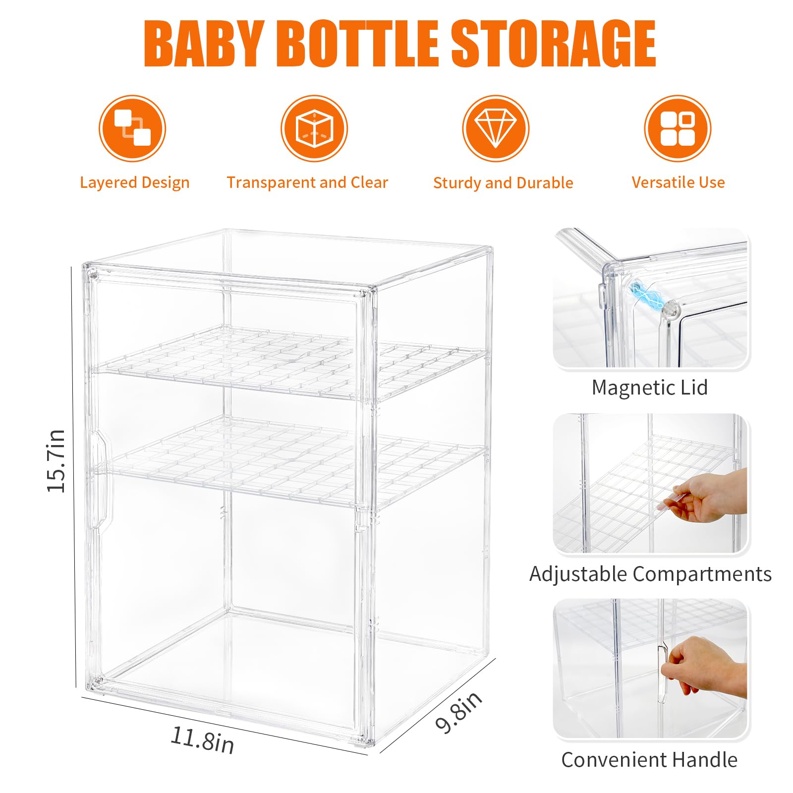 YESGIRL clear acrylic drawer shows contents for quick grab-and-go use
