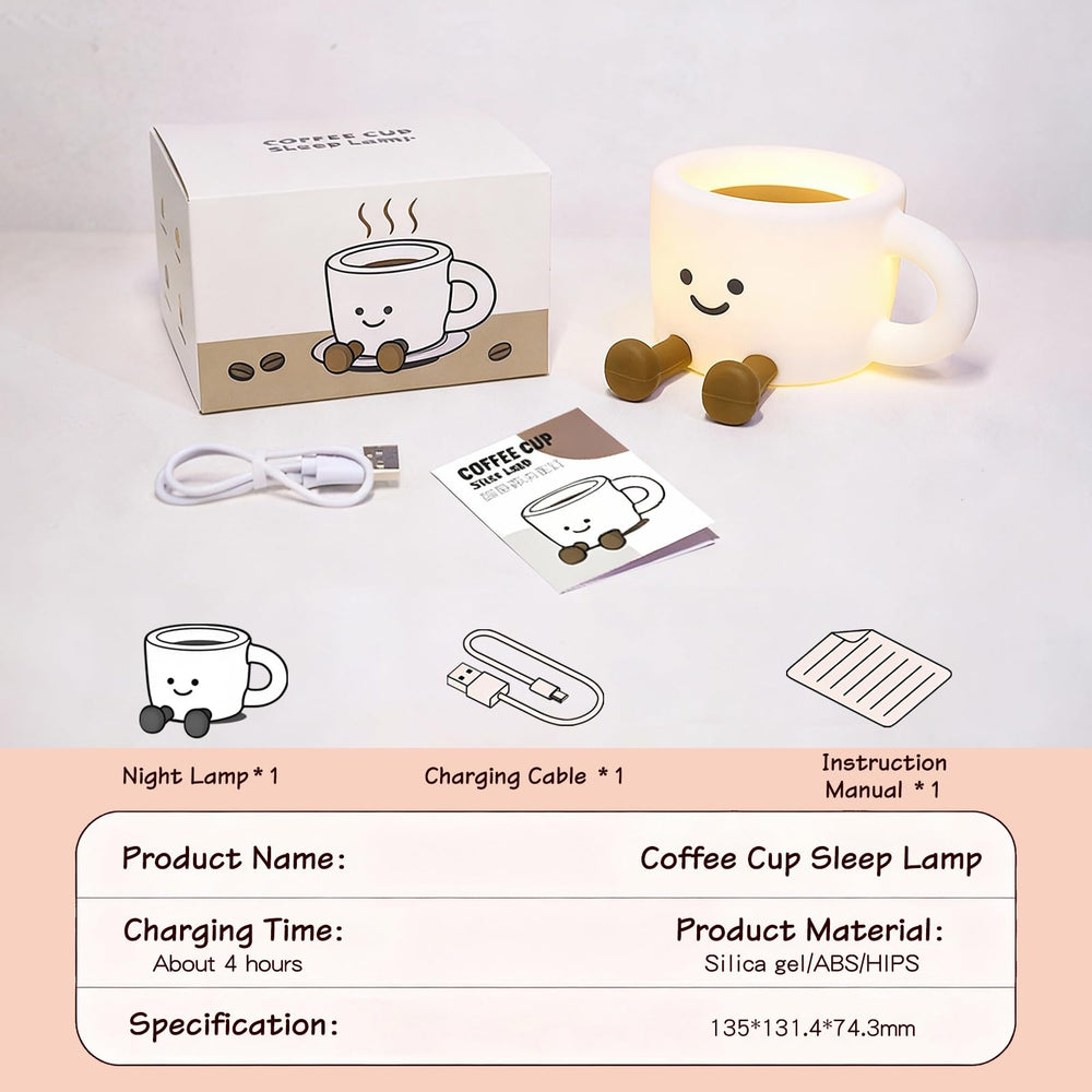 Yesinaly coffee cup night light is portable for travel, camping, or hotel stays