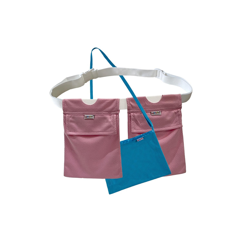 Yesito mastectomy drainage pouch pink with dual bottle pockets for secure night use