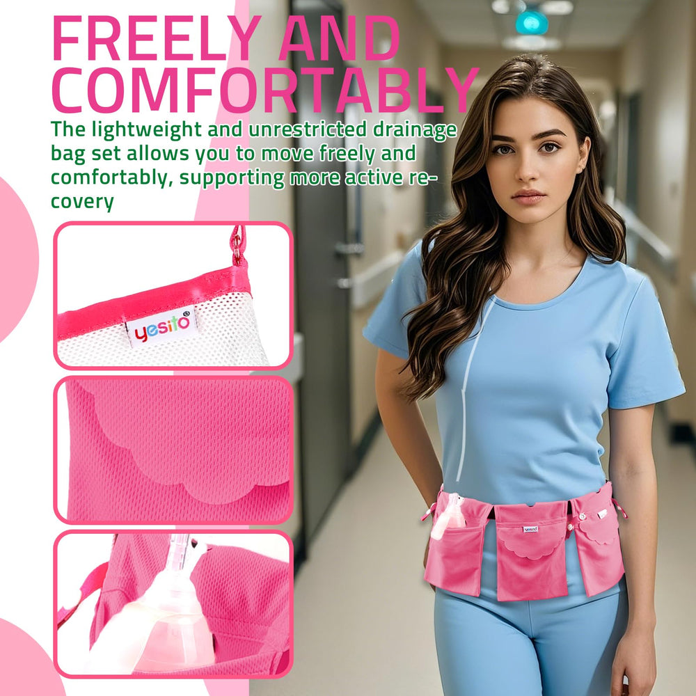 Yesito mastectomy pouch supports two drains on both sides for organized care.