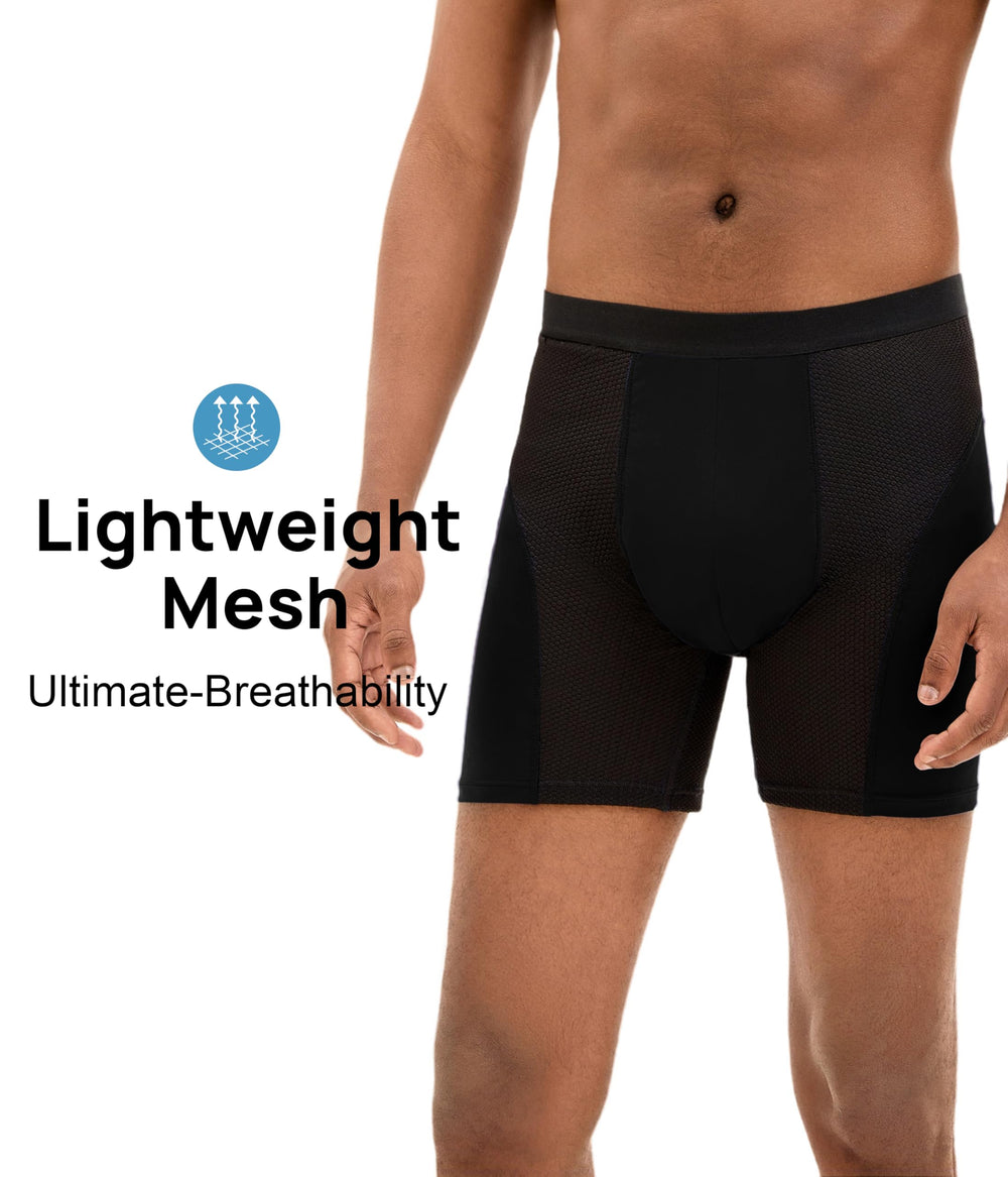 YESWEL underwear side view shows breathable mesh ventilation for active comfort.