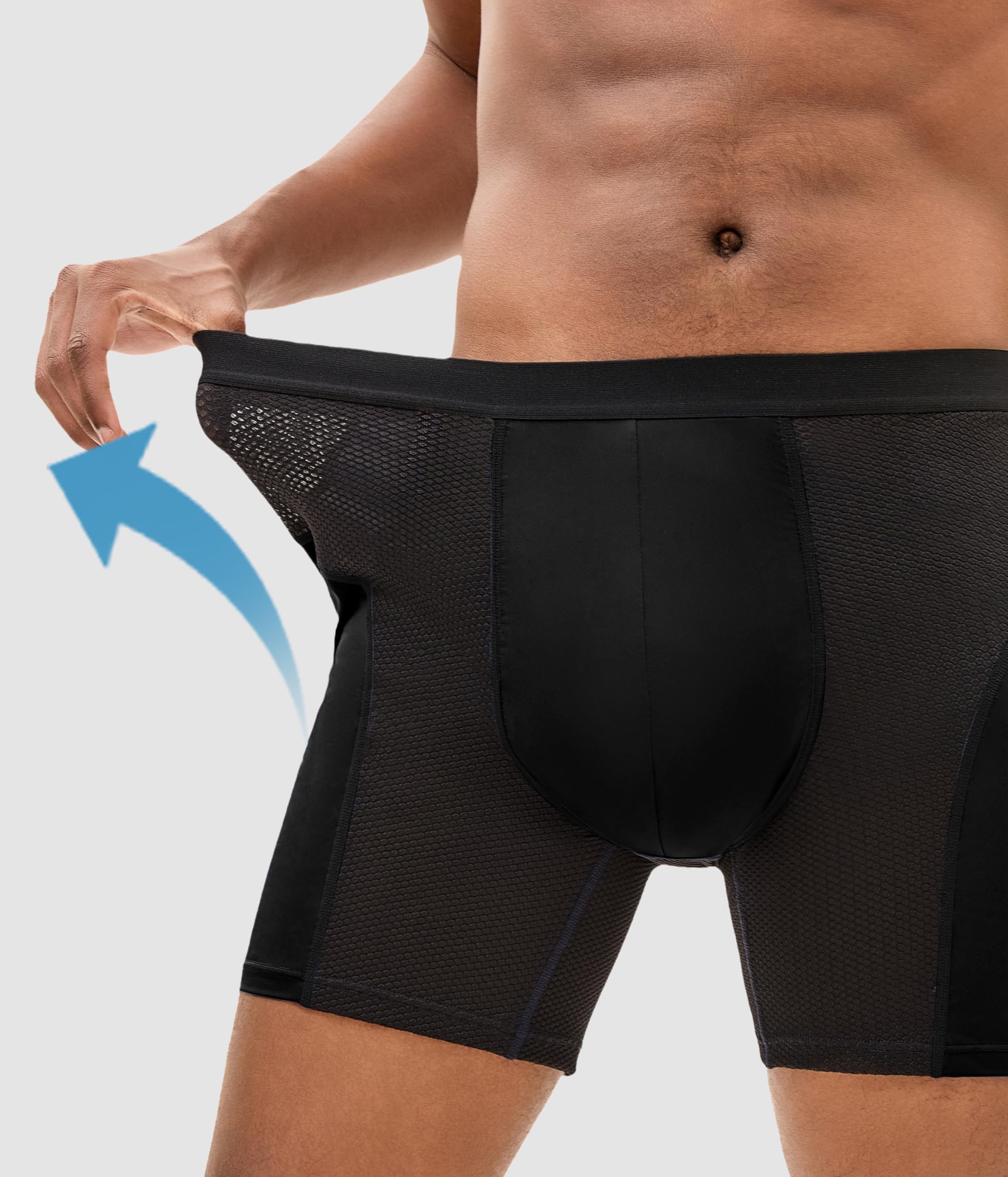 YESWEL waistband and seams illustrate a smooth, secure fit for running and workouts.