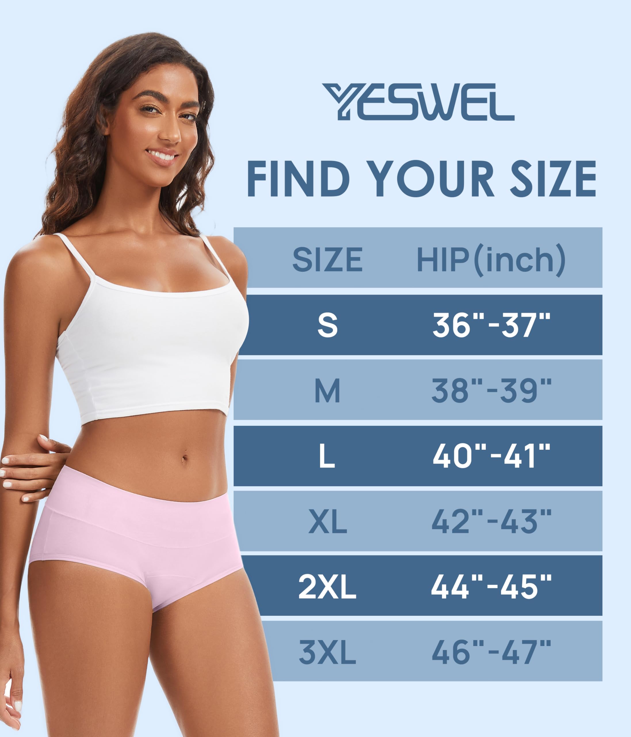 YESWEL Incontinence Underwear for Women Multicolor01 five-pack emphasizes convenient care.