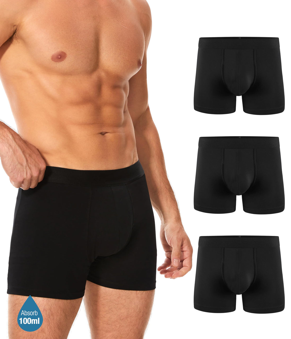 YESWEL men's incontinence underwear front view, discreet daily wear.