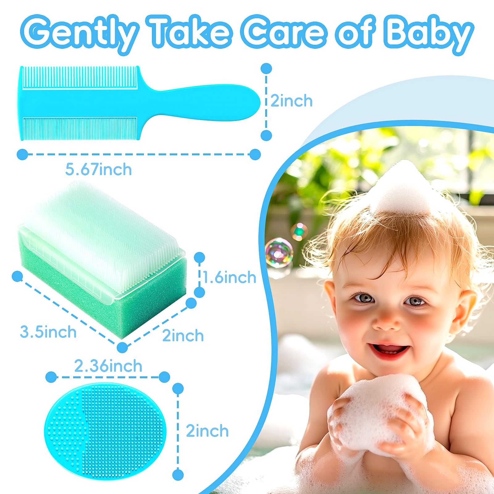 YESYBC soft baby bath sponges provide a soothing bath experience.