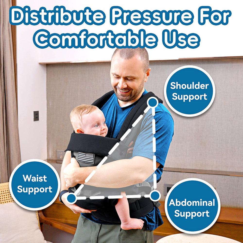 YESYBC carrier includes carabiners to keep bottles and pacifiers within reach.
