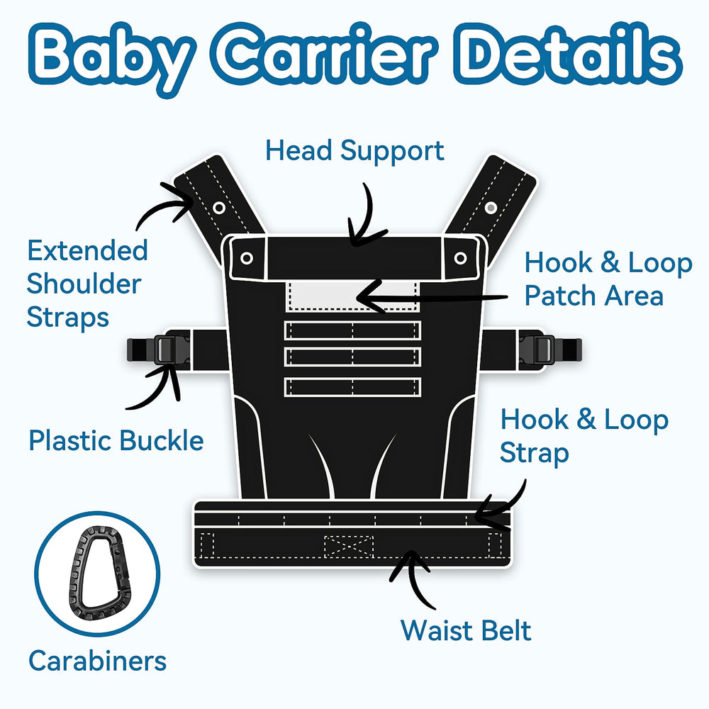 YESYBC baby carrier shows inward and outward facing carrying positions.
