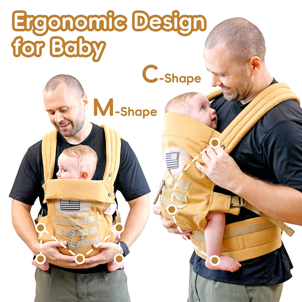 YESYBC baby carrier outward and inward facing options for growing baby.