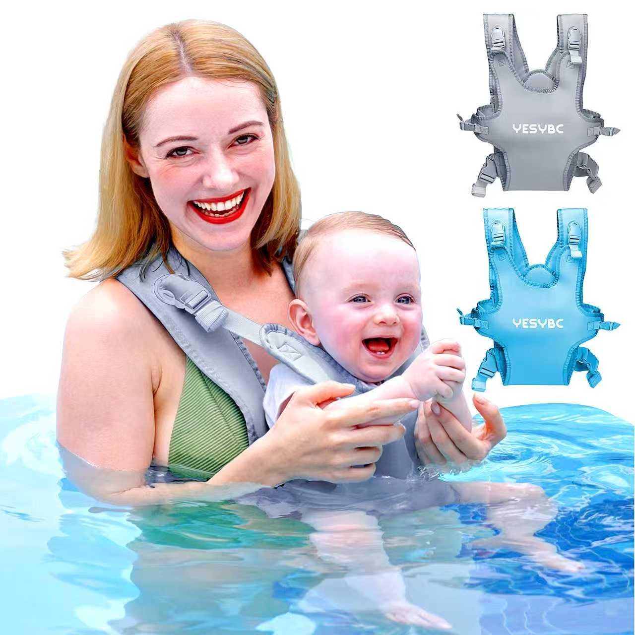 YESYBC baby carrier for pool-land use enables hands-free water and land adventures.