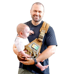 YESYBC Baby Sling Carrier front view for compact, ready-to-travel wear.
