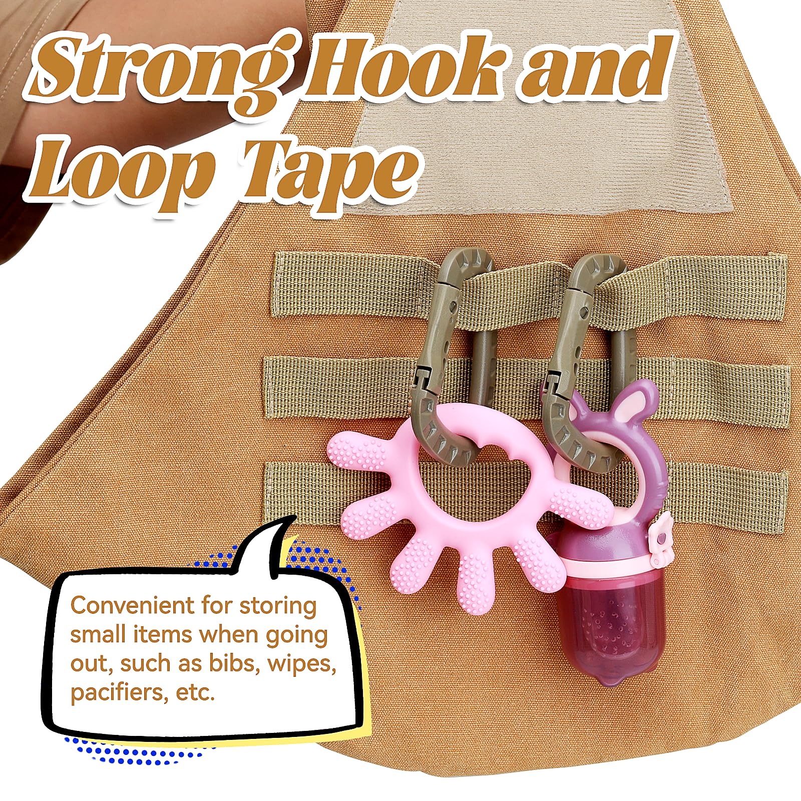 YESYBC safety buckles on front and back support secure setup.