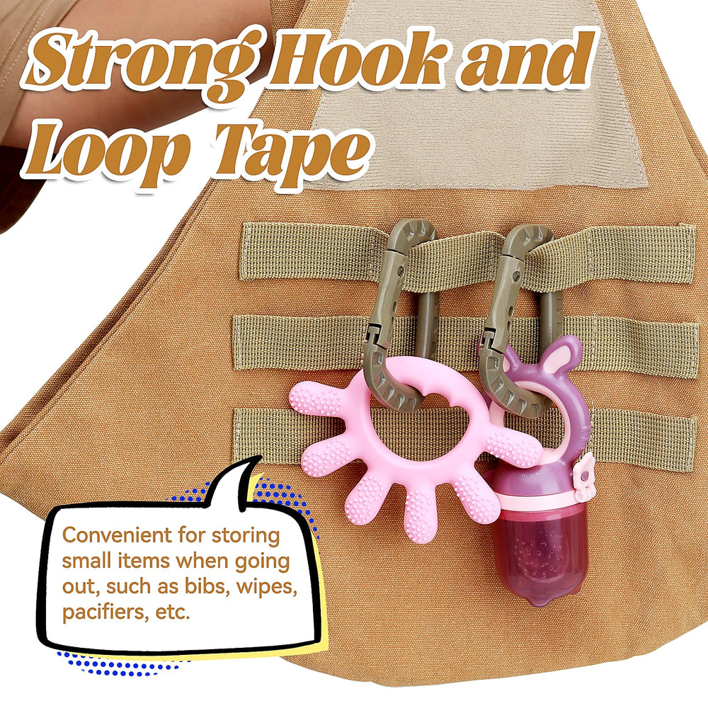 YESYBC safety buckles on front and back support secure setup.