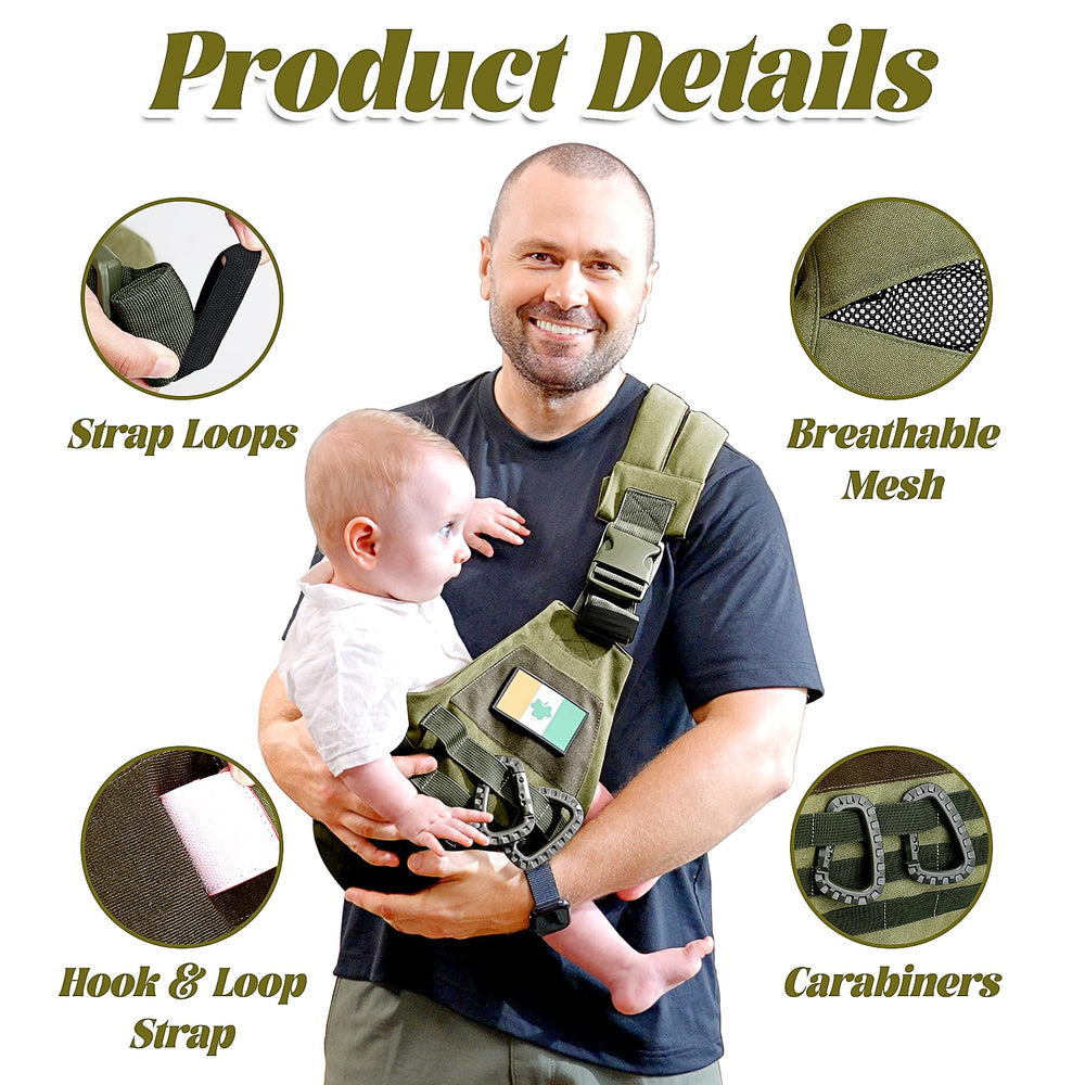 YESYBC baby sling front buckle safety keeps baby secure during use