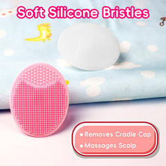 YESYBC silicone cradle-cap brush small pink for versatile care