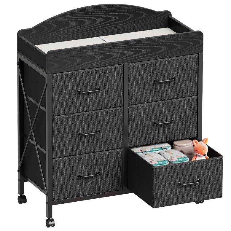 YeTom changing table top provides a stable surface for quick diaper changes.