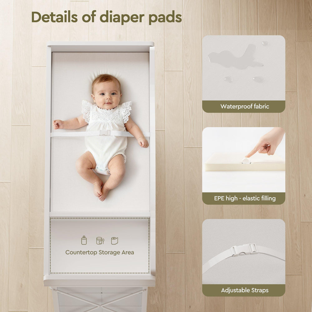 YeTom durable PB wood top supports a sturdy, long-lasting nursery surface.