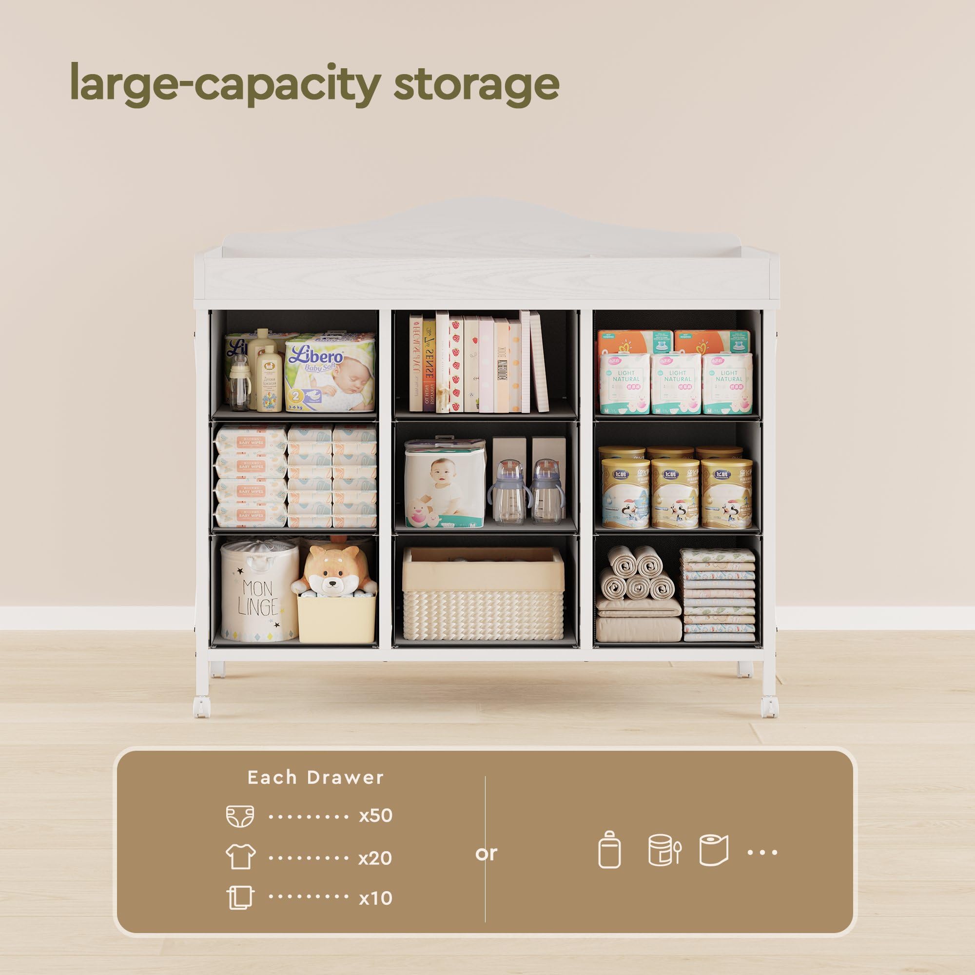 YeTom white finish complements modern nurseries with a clean, versatile look.