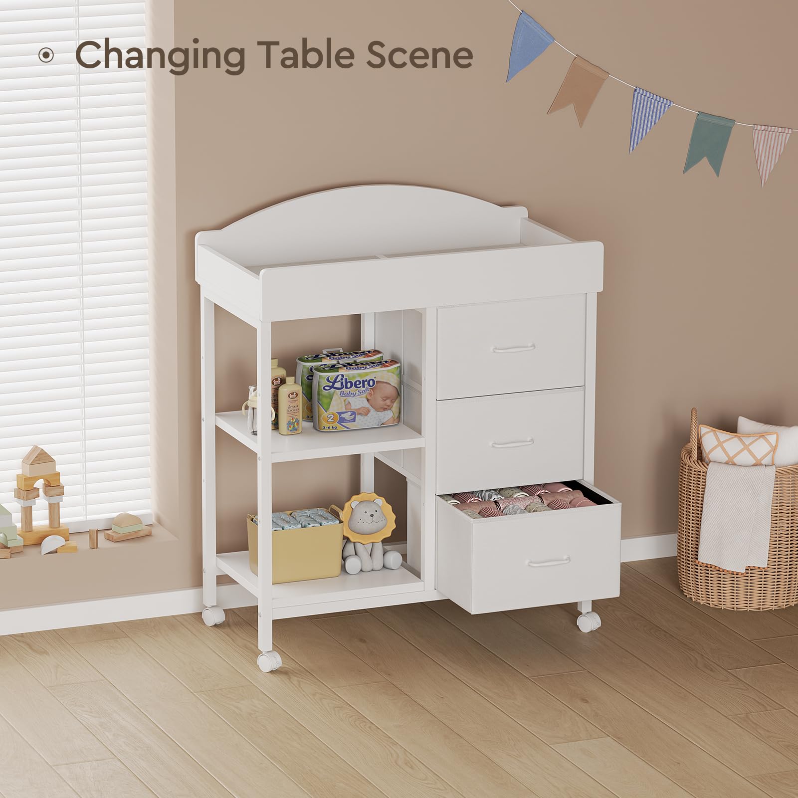 YeTom Changing Table Dresser sturdy P2 PB construction for durable nursery furniture