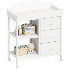 YeTom Changing Table Dresser top view in white for a calm nursery