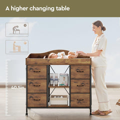 YeTom waterproof changing pad surface for quick, mess-free diaper changes.