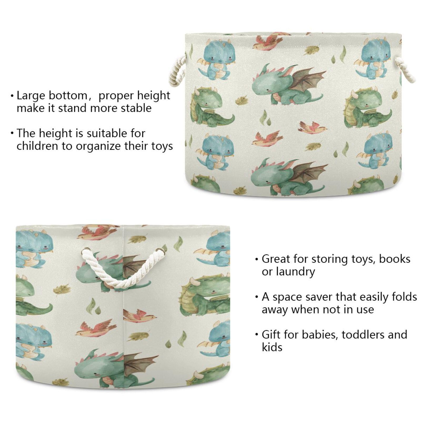 YETTASBIN cotton rope handle basket ideal for toys and books.