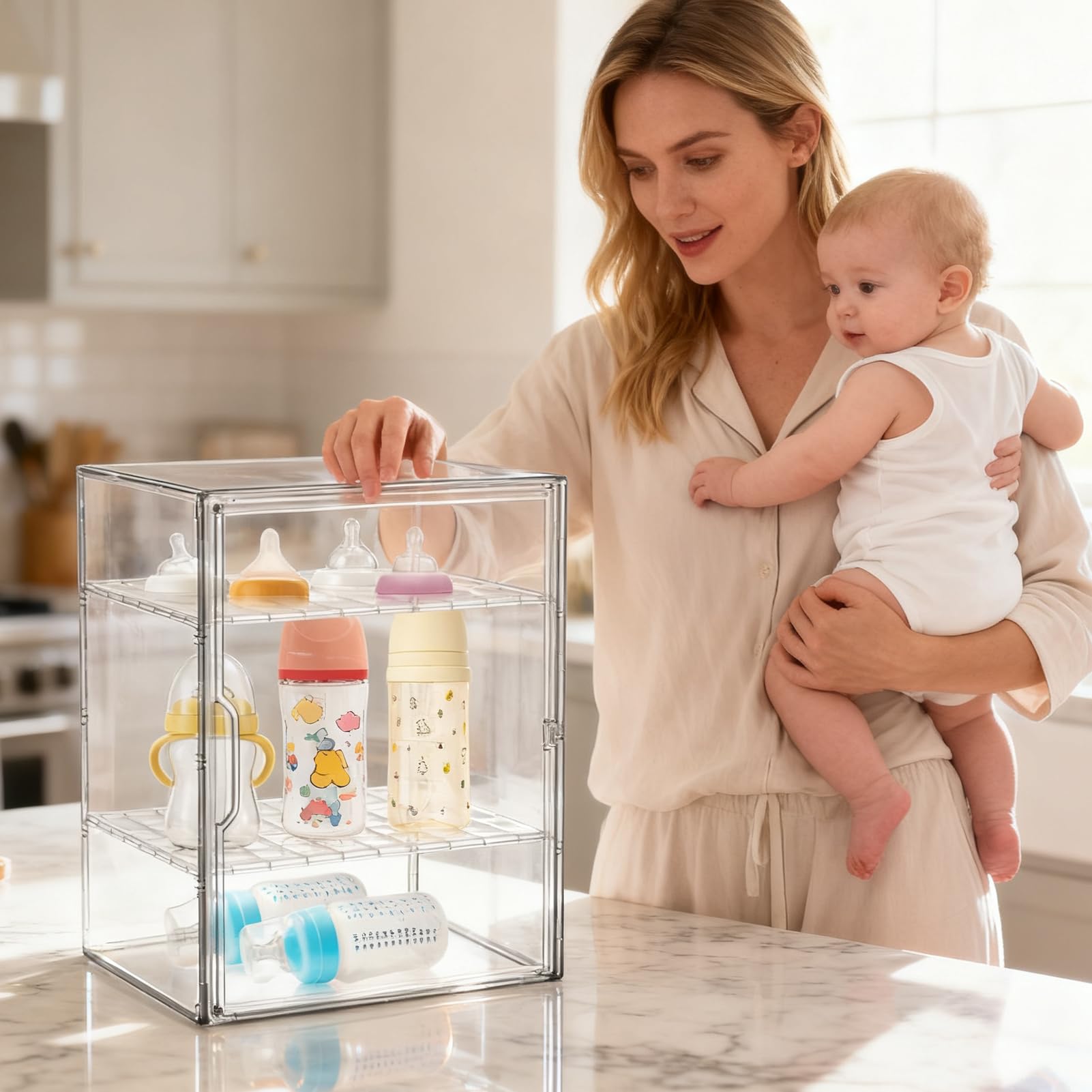 YEXEXINM removable shelves image highlights simple cleaning and maintenance