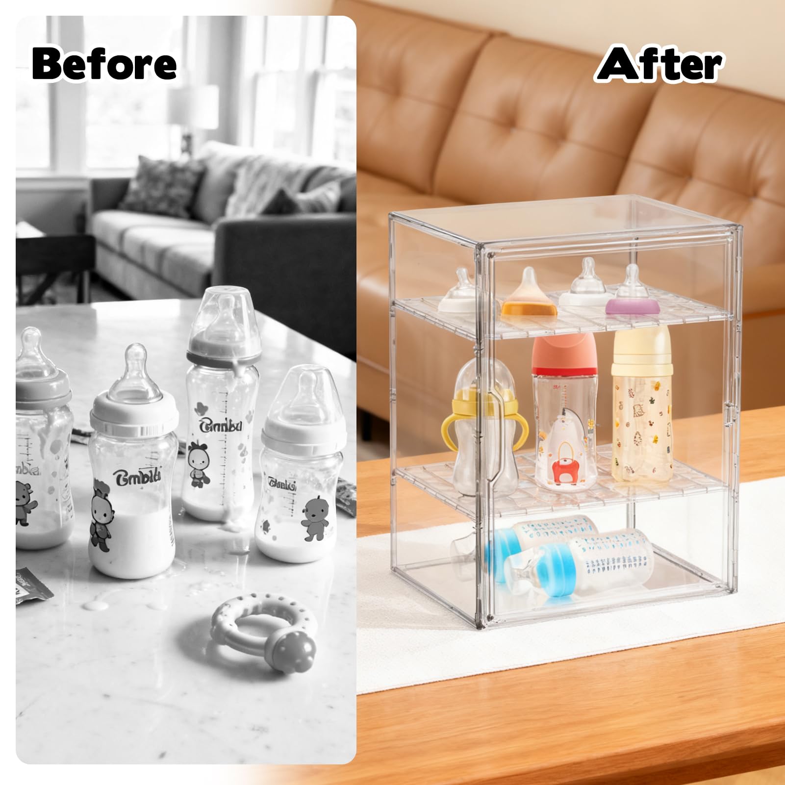 YEXEXINM pacifier and accessories slot image shows organized daily prep routine