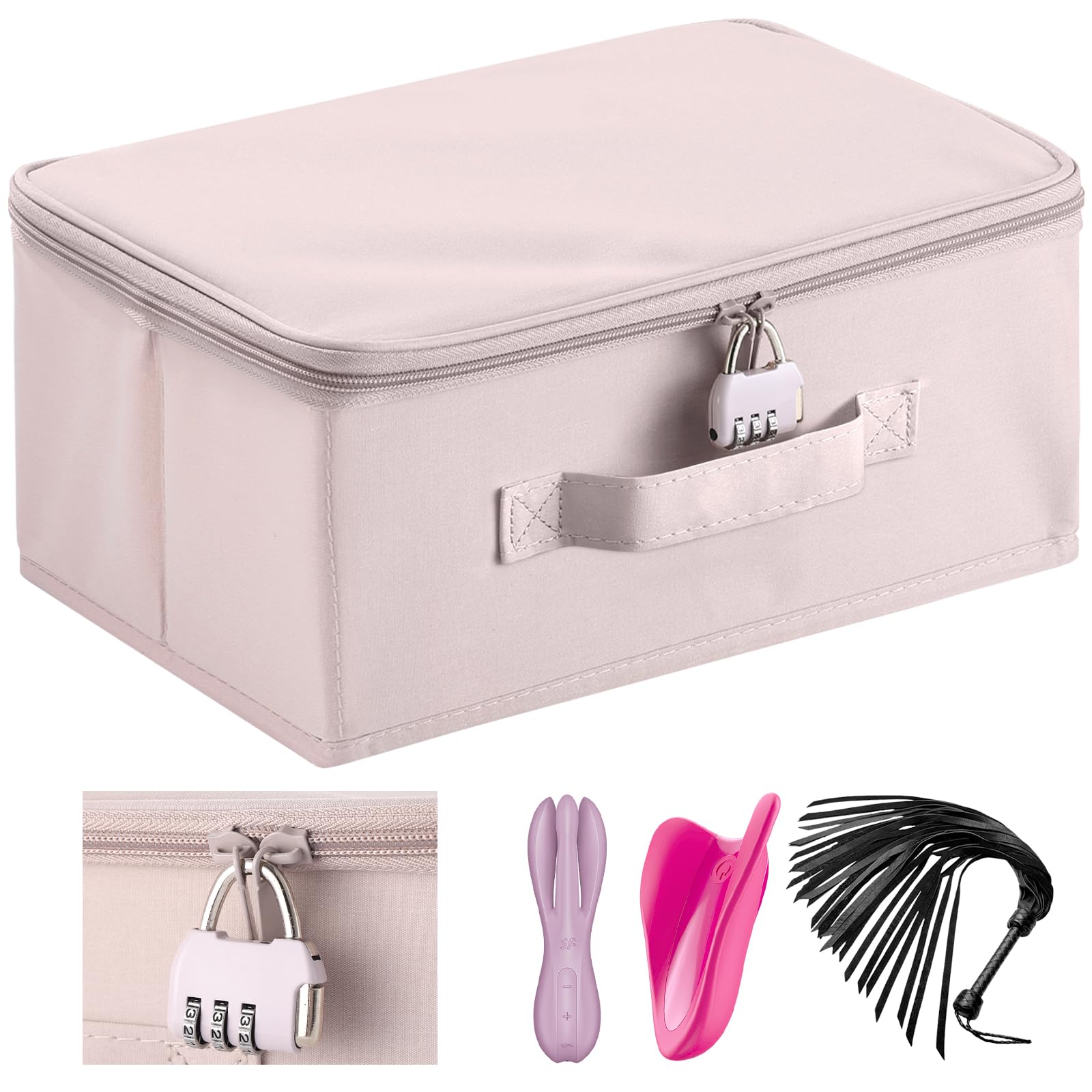 YEXEXINM discreet lockable storage bag closeup shows privacy-friendly zipper and fabric