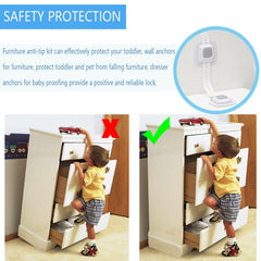YEYA cabinet wall strap secures furniture with no drilling required.