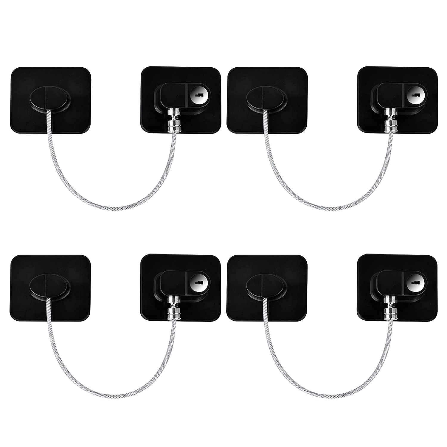 YEYA refrigerator locks 4-pack securing doors to prevent toddler access