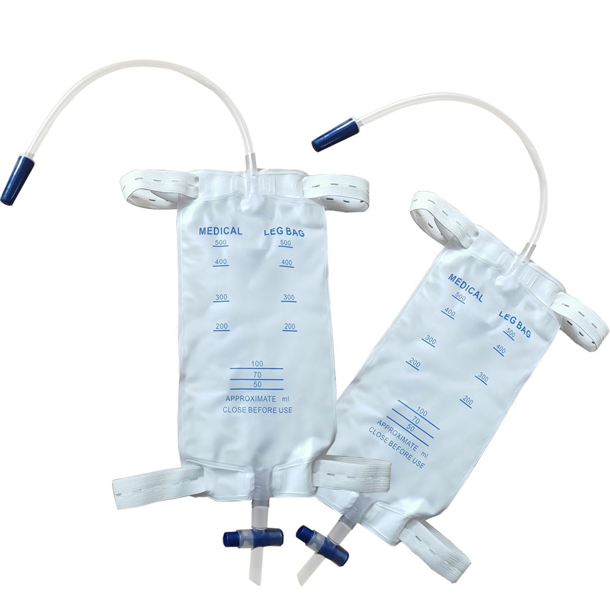 YEYSXSY 10-pack leg bags with 500 ml capacity for reliable daily drainage.