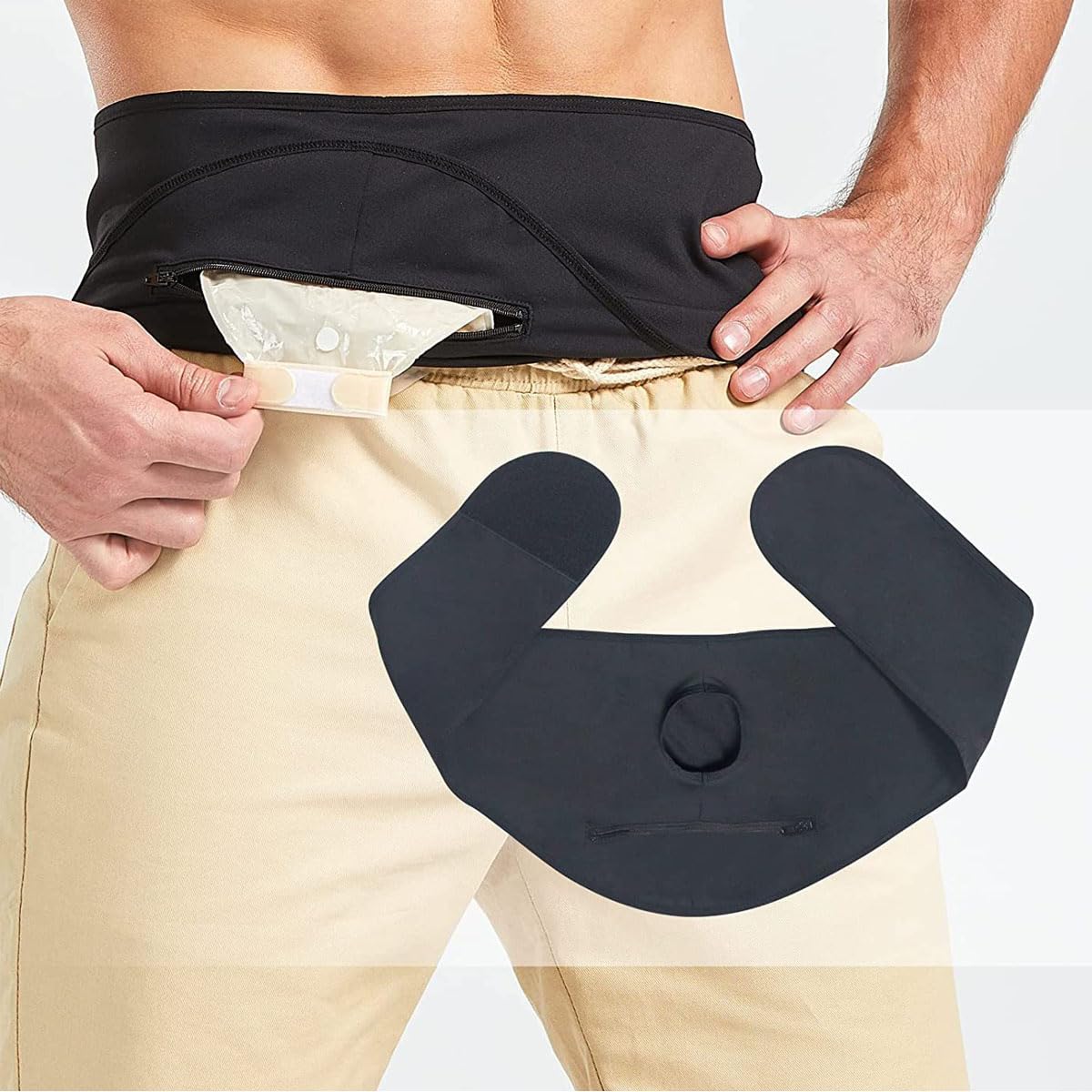 YEYSXSY pocket ostomy pouch belt cover worn securely for active days.