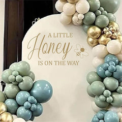 Yeysynana A Little Honey is on The Way sign decor sticks to smooth surfaces for quick setup