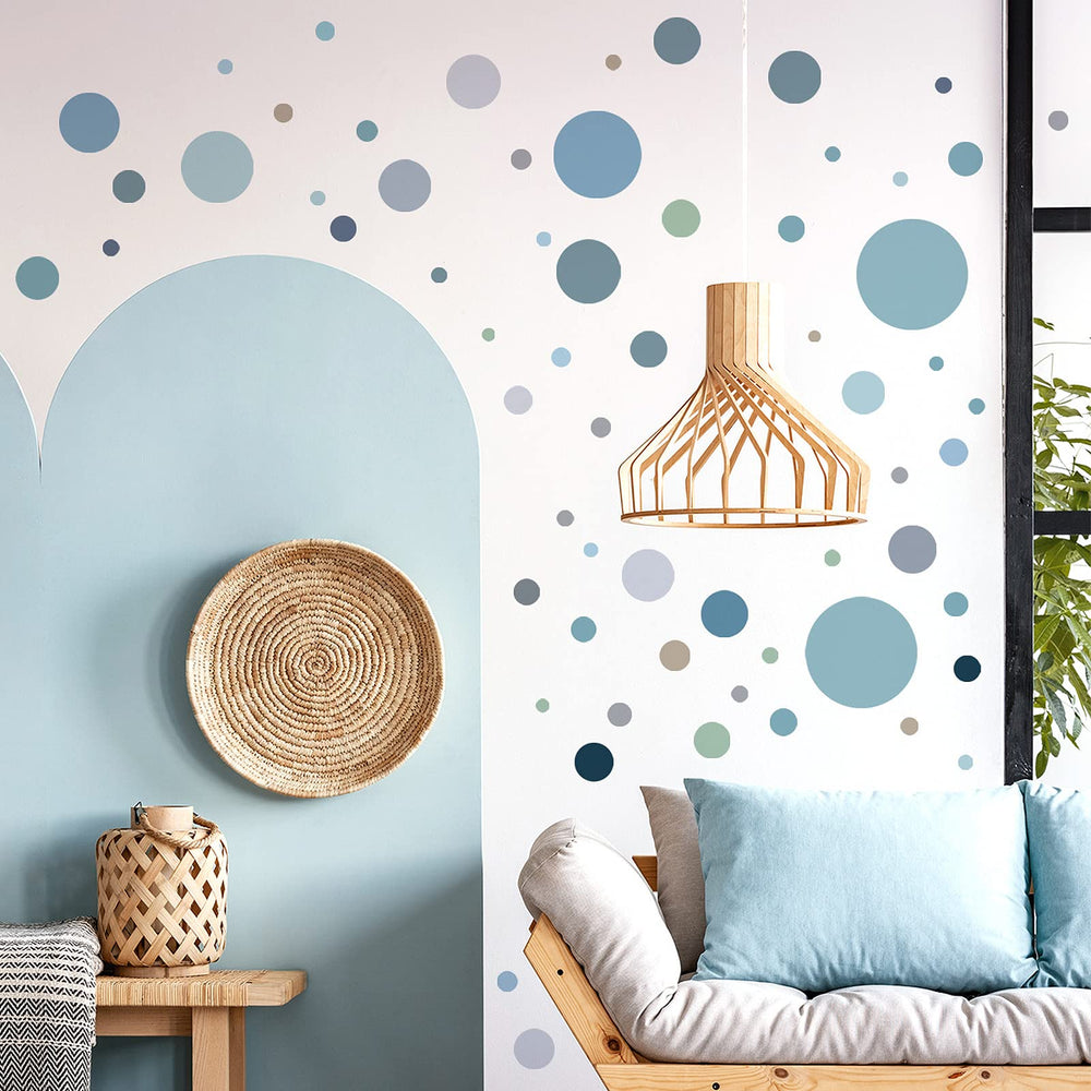 Yeysynana polka-dot wall decals add color without wall damage.