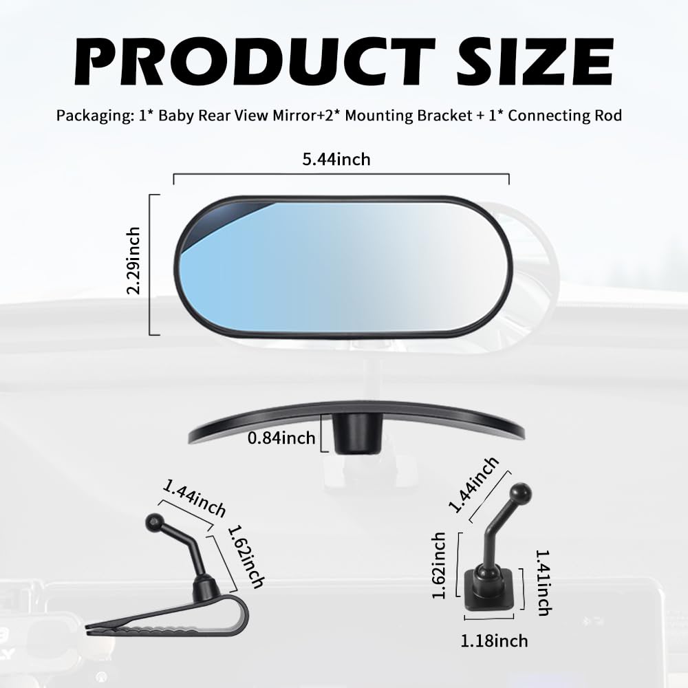 YGDMD HD baby car mirror stick-on windscreen mount for secure viewing.